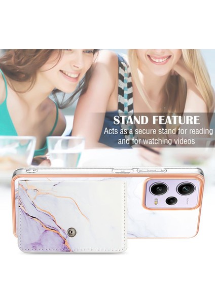 Xiaomi Poco X5 Pro 5g Yumuşak Tpu Tampon Mermer Ince Cüzdan Kartı (Yurt Dışından)