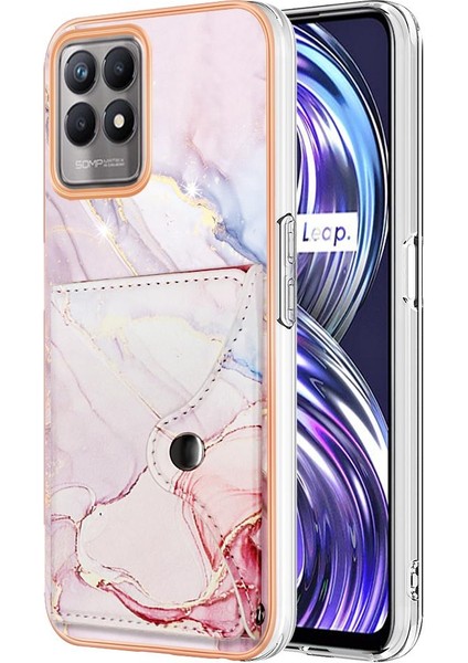 Realme 8i Mermer Yumuşak Tpu Tampon Ince Cüzdan Kart Yuvaları Için Kılıf (Yurt Dışından)