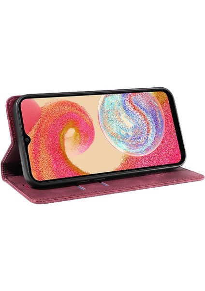 Samsung Galaxy A04E 4g Için Kılıf Folio Cüzdan Pu Deri Manyetik Koruyucu (Yurt Dışından)