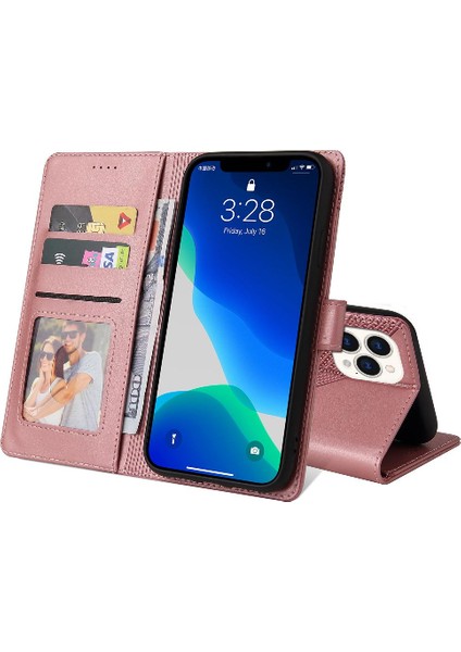 Iphone 13 Için Flip Case Pro Max Iki Kart Yuvaları Kickstand Premium Deri (Yurt Dışından)