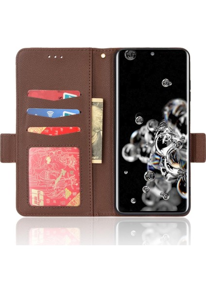 Samsung Galaxy S20 Ultra Yan Toka Cüzdan Manyetik Kart Yuvaları Için Kılıf (Yurt Dışından) fırsatları