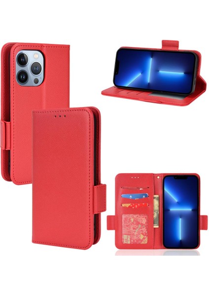 Iphone 15 Için Kılıf Pro Cüzdan Kart Yuvaları Tutucu Yan Toka Manyetik Pu (Yurt Dışından)