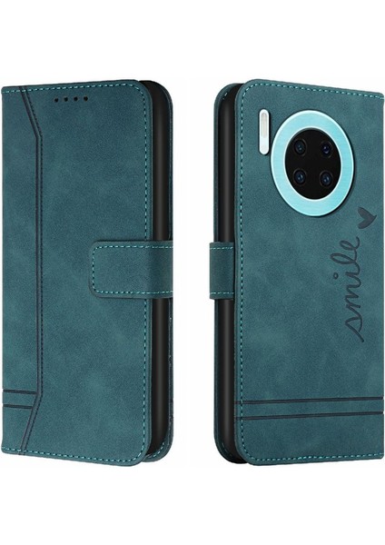 Huawei Y9A Manyetik Kapatma Için Telefon Kılıfı El Kayışı Kart Yuvaları Kapak Pu (Yurt Dışından)