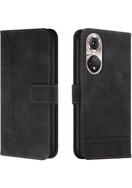 Huawei P50 Kart Yuvaları Kapak Flip Için Telefon Kılıfı Folio Cüzdan El Kayışı Pu (Yurt Dışından)