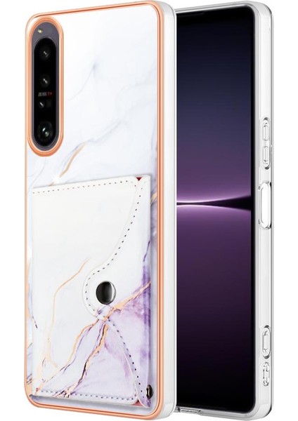 Sony Xperia 1 Iv Mermer Yumuşak Tpu Tampon Ince Cüzdan Kart Yuvaları Için Kılıf (Yurt Dışından)