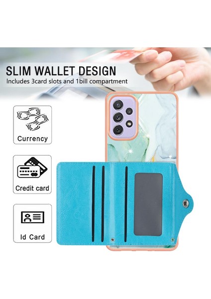 Samsung Galaxy Için Kılıf A52S 5g Mermer Kart Yuvaları Yumuşak Tpu Tampon Ince (Yurt Dışından)