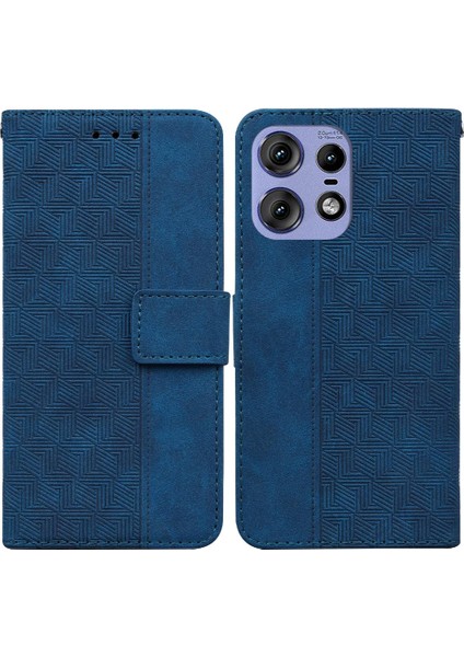 Motorola Moto Kenar 50 Pro Premium Pu Deri Geometrik Kapak Için Flip Case (Yurt Dışından)