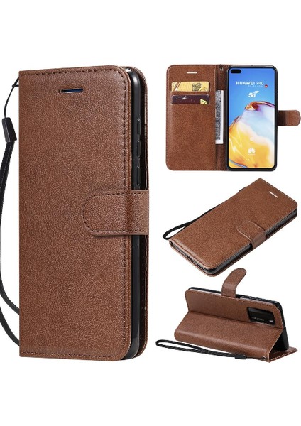 Kart Yuvası ile Huawei P40 Iş Cüzdan Telefon Kılıfı Için Flip Case Yüksek (Yurt Dışından)