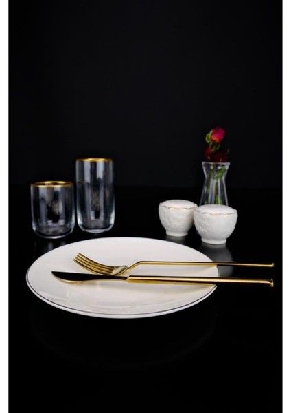 Lombardino Minimalist Modern Silver Tekli Porselen Pasta Tabağı 20 cm