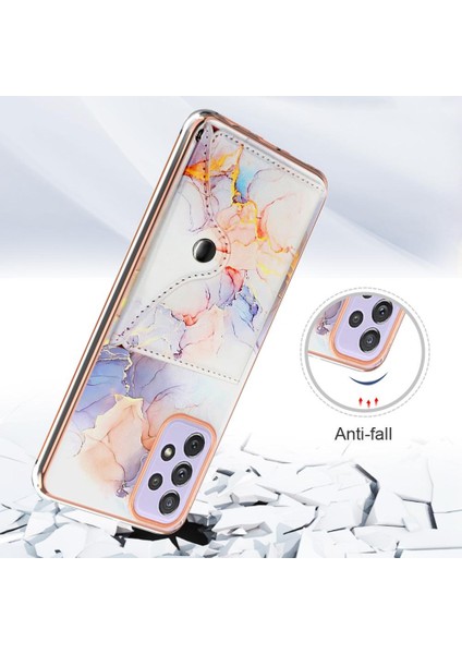Samsung Galaxy Için Kılıf A52S 5g Mermer Kart Yuvaları Yumuşak Tpu Tampon Ince (Yurt Dışından)