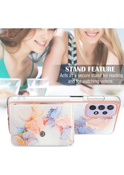 Samsung Galaxy Için Kılıf A52S 5g Mermer Kart Yuvaları Yumuşak Tpu Tampon Ince (Yurt Dışından)