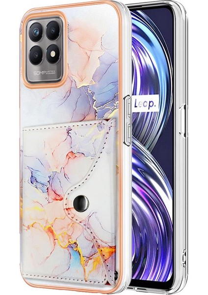 Realme 8i Mermer Yumuşak Tpu Tampon Ince Cüzdan Kart Yuvaları Için Kılıf (Yurt Dışından)