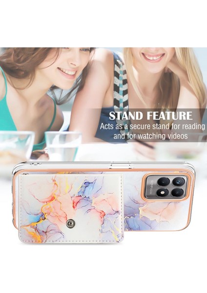 Realme 8i Mermer Yumuşak Tpu Tampon Ince Cüzdan Kart Yuvaları Için Kılıf (Yurt Dışından) modelleri