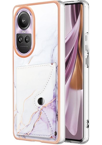 Oppo Oppo 10 Pro 5g Yumuşak Tpu Tampon Kart Yuvaları Için Kılıf Ince Cüzdan Mermer (Yurt Dışından)