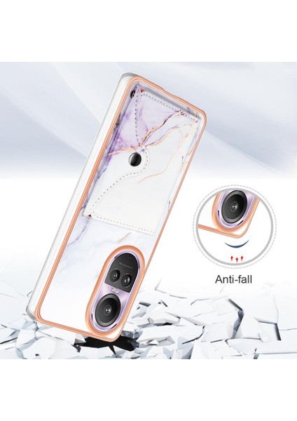 Oppo Oppo 10 Pro 5g Yumuşak Tpu Tampon Kart Yuvaları Için Kılıf Ince Cüzdan Mermer (Yurt Dışından)