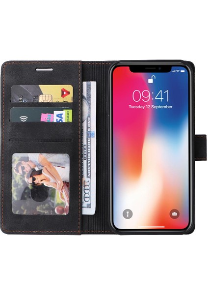 Iphone Xr Için Flip Case Cüzdan Kapak Darbeye Deri Kılıf Basit (Yurt Dışından)