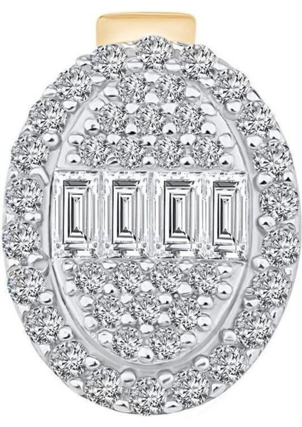 Ema Jewellery Altın Taşlı Oval 9mm Bileklik Charm