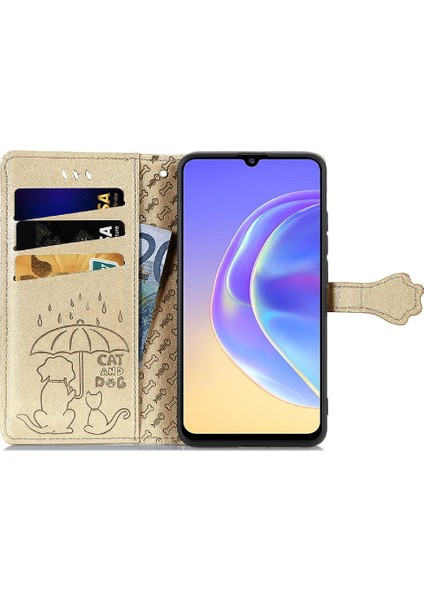 Vivo V21E 5g Için Kılıf Kısa Kayış Deri Kılıf Kapak Kapak Karikatür Hayvanlar (Yurt Dışından) fırsatları