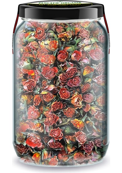 Tomurcuk Turuncu Gül Kurusu Bi Kavanoz 660 cc. Cam Kavanozda Turuncu Renk Kuru Gül Dried Rose Bud