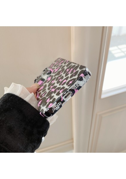 iPhone 14 Pro Kılıf Sert Pc Su Transfer Baskı Telefon Koruyucu Kapak Leopar Desenli Tasarım-Siyah+Pembe (Yurt Dışından) indirimleri