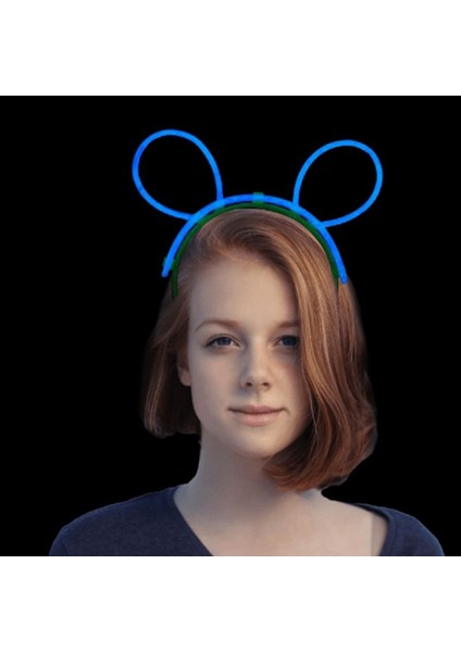 Glow Neon Işıklı Parti Tacı Mavi Renk 1 Adet Retro