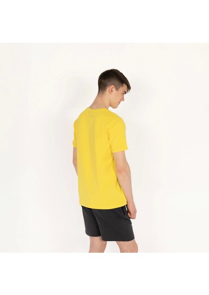 Slimfit Sql Baskılı Sarı Erkek T-Shirt