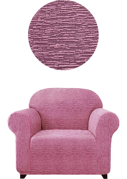 Jakarli Tek Kişilik Koltuk Örtüsü, Berjer Kılıfı Çubuk Desen(1 Adet)