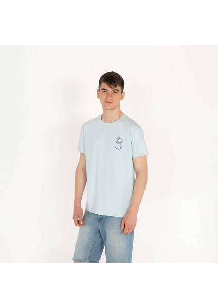 Slimfit Future Baskılı Açık Mavi Erkek T-Shirt fiyatları