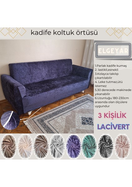 Kadife Koltuk, Kanepe, Çekyat Örtüsü , Koltuk Kılıfı( 3 Kişilik)