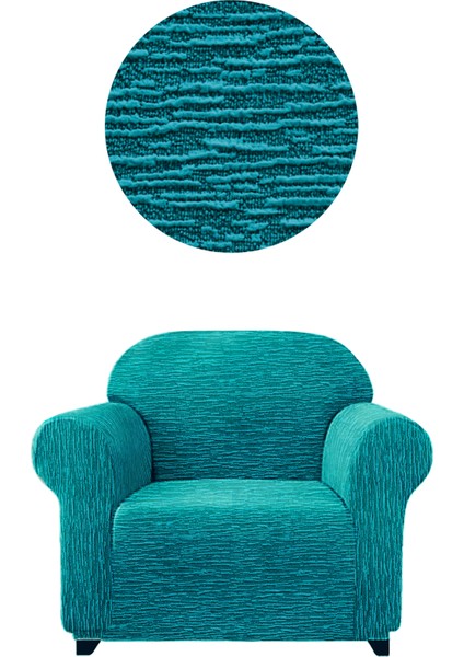 Jakarli Tek Kişilik Koltuk Örtüsü, Berjer Kılıfı Çubuk Desen(1 Adet)