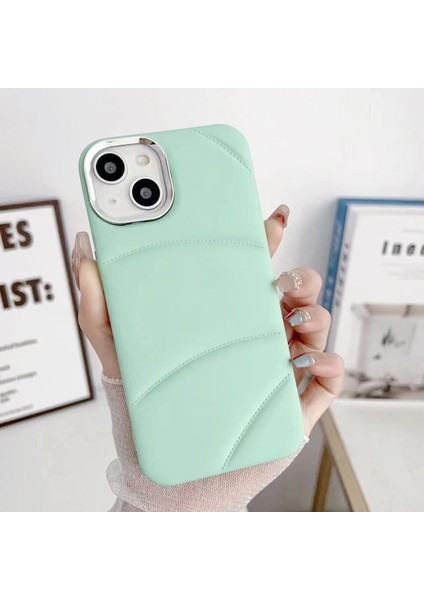 iPhone 14 Için Kılıf Şok Emici Tpu Kalu Telefon Kılıfı, Pc Lens Çerçeveli-Cyan (Yurt Dışından)