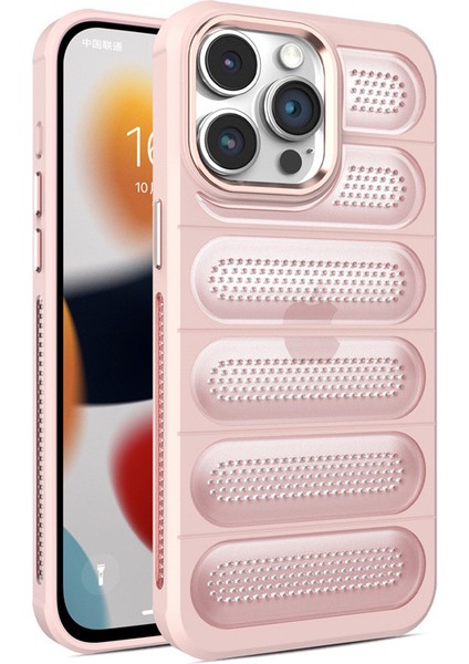 iPhone 14 Pro Için Kılıf Metal Lens Çerçevesi Pc+Tpu Nefes Alabilen Mat Telefon Kapağı-Pembe (Yurt Dışından)