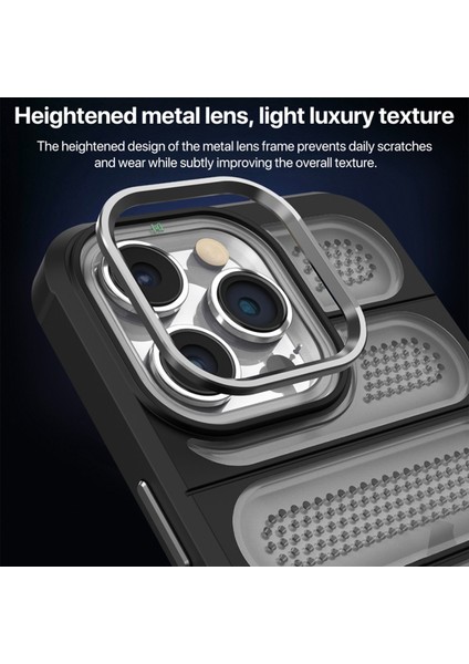 iPhone 14 Pro Için Kılıf Metal Lens Çerçevesi Pc+Tpu Nefes Alabilen Mat Telefon Kapağı-Pembe (Yurt Dışından)
