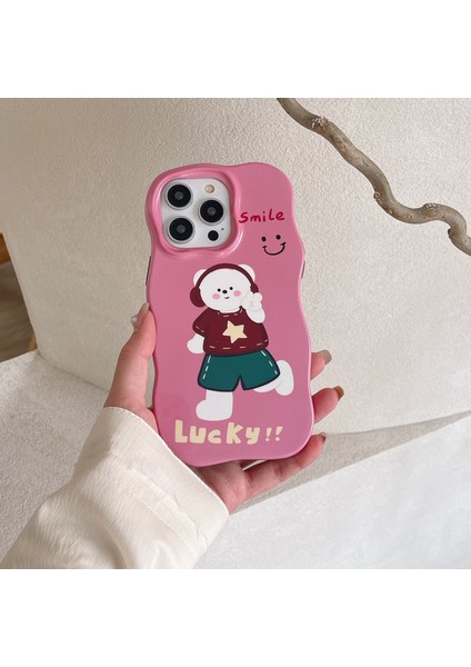 iPhone 15 Pro Kapak Tpu Telefon Koruyucu Kabuk Karikatür Desenli Telefon Kılıfı-Pembe (Yurt Dışından)