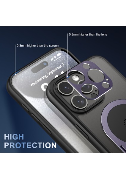 iPhone 13 Pro Max Için Kılıf Grafen Isı Dağılımı Kickstand Telefon Kılıfı Aromaterapi Tabletli-Mor (Yurt Dışından)