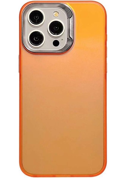 iPhone 13 Pro Için Kılıf Çizilmez Lazer Efektli Degrade Pc+Tpu Telefon Kabuğu-Turuncu (Yurt Dışından)