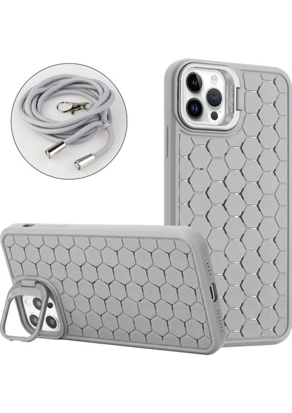 iPhone 12 Için 6,1 Inç/12 Pro 6,1 Inç Cep Telefonu Kılıfı Yumuşak Tpu Isı Dağılımı Kickstand Kapak-Gri (Yurt Dışından)