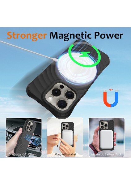 iPhone 12/12 Pro Koruyucu Kılıf Magsafe-Siyah ile Uyumlu Yumuşak Sıvı Silikon Telefon Kapağı (Yurt Dışından)