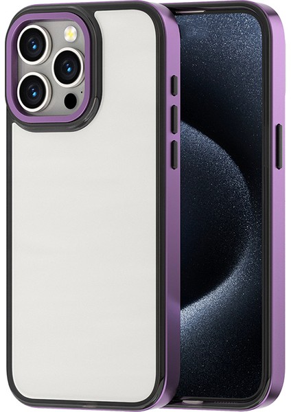 iPhone 13 Pro Için 6.1 Inç Kılıf Tpu+Pc Galvanik Kenarlar Telefon Kapağı-Mor (Yurt Dışından)