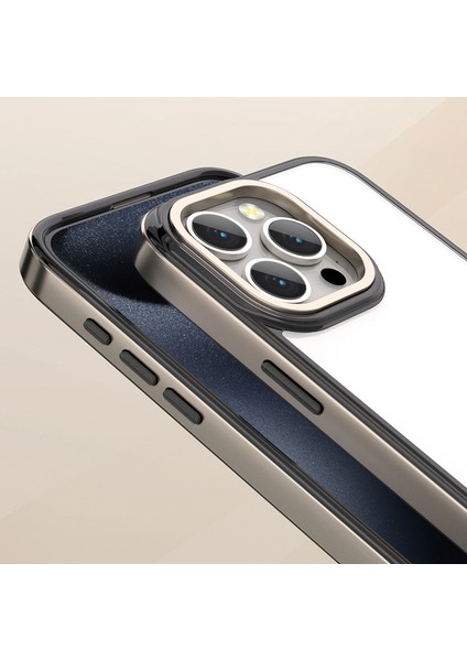 iPhone 13 Pro Için 6.1 Inç Kılıf Tpu+Pc Galvanik Kenarlar Telefon Kapağı-Gümüş (Yurt Dışından)
