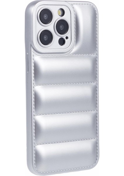 iPhone 12 Pro Için 6.1 Inç Kılıf Yumuşak Tpu Izgara Aşağı Ceket Doku Akıllı Telefon Kabuk-Gümüş (Yurt Dışından)