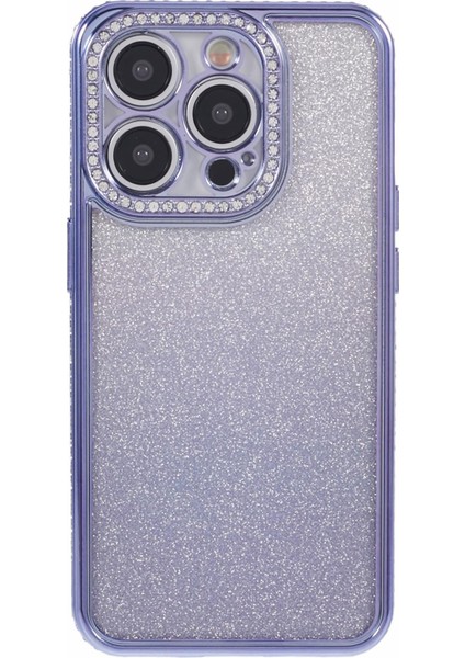 iPhone 14 Pro Kılıf Için Rhinestones Dekor Gradyan Tpu Telefon Kapağı Mobil Aksesuarlar -Koyu Mor (Yurt Dışından)