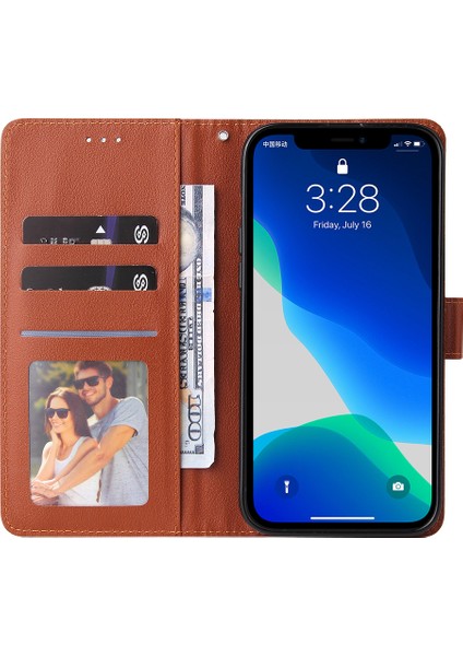iPhone 11 Pro Max Için Kılıf Manyetik Pu Deri Standlı Flip Telefon Kapağı-Kahverengi (Yurt Dışından)