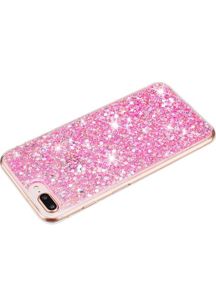 iPhone 6 Plus Için 5.5 Inç Işıltılı Toz Dekor Telefon Kapağı Epoksi Tpu Telefon Kılıfı-Pembe (Yurt Dışından) fiyatları