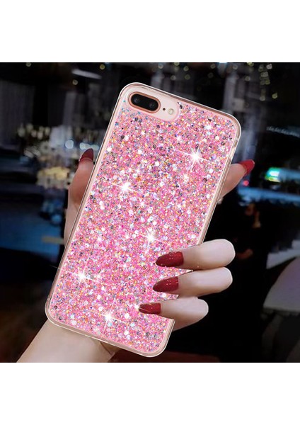 iPhone 6 Plus Için 5.5 Inç Işıltılı Toz Dekor Telefon Kapağı Epoksi Tpu Telefon Kılıfı-Pembe (Yurt Dışından) fırsatları