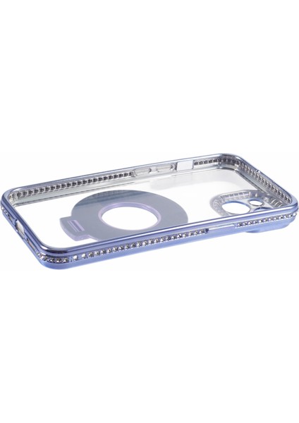 iPhone 13 Için Kılıf Esnek Tpu Rhinestones Dekor Koruyucu Kabuk Pc Halkalı Kickstand-Mor (Yurt Dışından) fırsatları