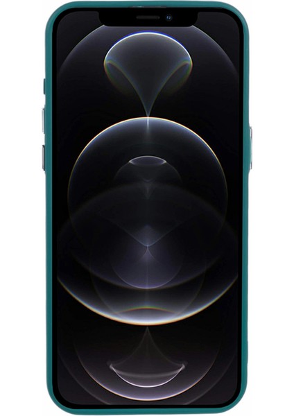 iPhone 12 Pro Max Için Kılıf Lens Çerçevesi Kickstand Silikon Telefon Arka Kapak-Ordu Yeşili (Yurt Dışından)