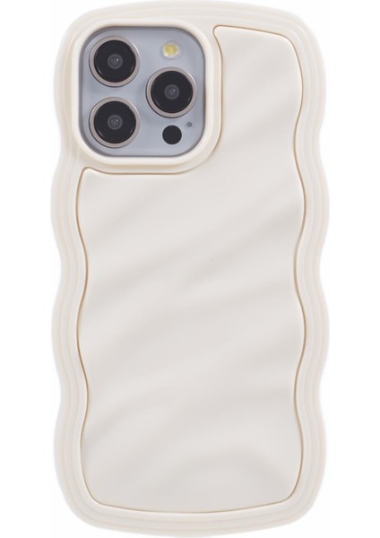 iPhone 12 Pro Max Kılıf Wave Frame Tpu+Pc Hibrit Telefon Kılıfı-Beyaz (Yurt Dışından)