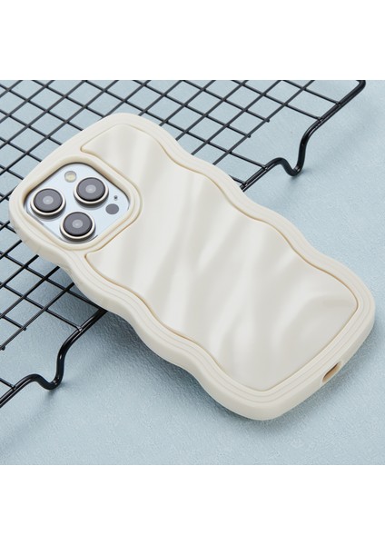 iPhone 12 Pro Max Kılıf Wave Frame Tpu+Pc Hibrit Telefon Kılıfı-Beyaz (Yurt Dışından)