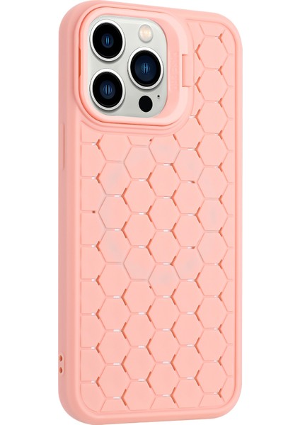 iPhone 12 Pro Max Için Tpu Kılıf Isı Dağılımı Lensli Telefon Kılıfı Kickstand-Pembe (Yurt Dışından)